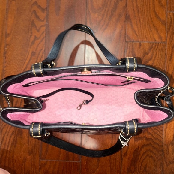 Dooney & Burke Designer Purse Handbag Purple Eggplant Croc Print NWT Tassels - Picture 10 of 13